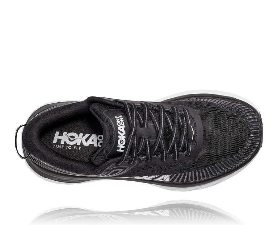 Zapatillas Running Hoka One One Mujer - Bondi 7 - Negras/Blancas - RHT531846